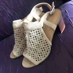 Franco Sarto Braided Suede Sandals